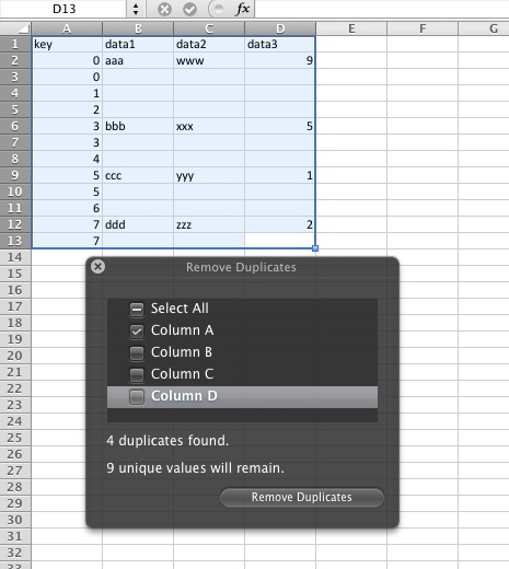 get rid of duplicates in excel 2010 for mac